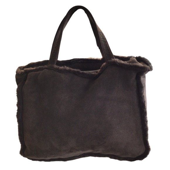 Chanel Vintage Brown Shearling Wool Tote - Picture 3 of 9